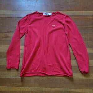 Vtg Y2k Play by Comme Des Garcons Small Heart Logo Heavyweight Shirt Sz Small